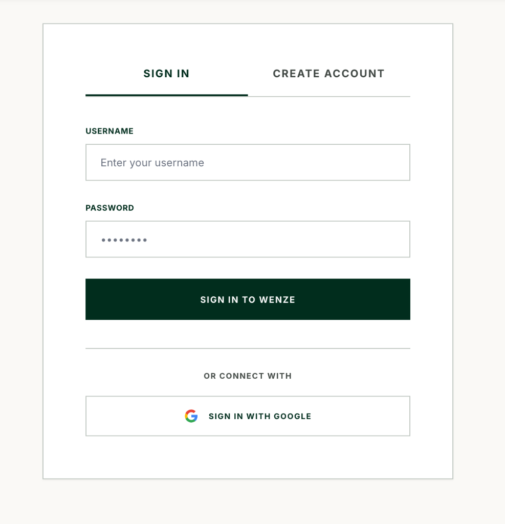 Step 1: Create account modal