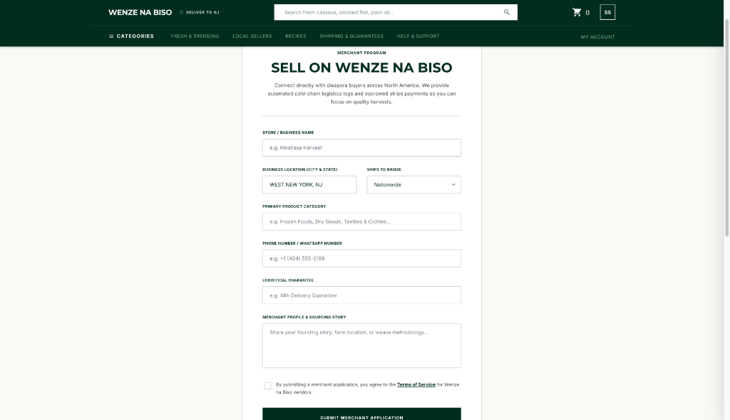 Step 3: Sell on Wenze footer link
